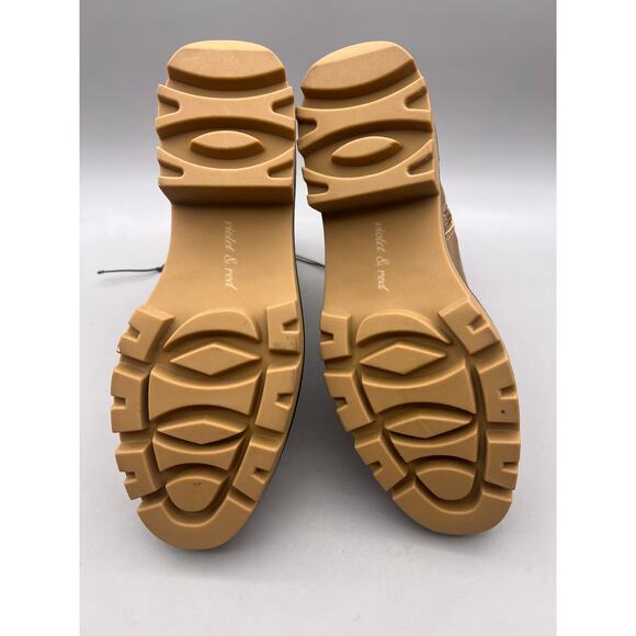 Violet & Red Alexa Womens Brown Suede Shearling Side Zip Combat Boots Size 8.5 M - Picture 8 of 9